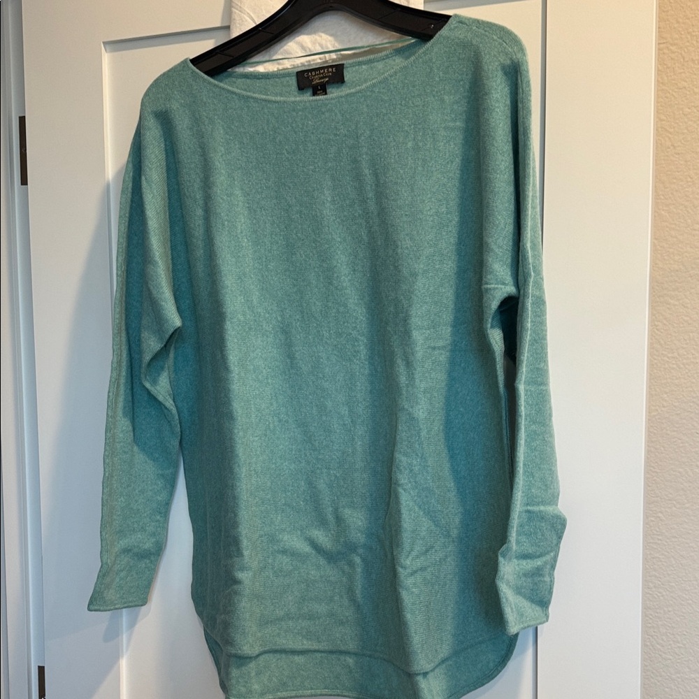Charter Club Cashmere Mint Crew Neck Sweater